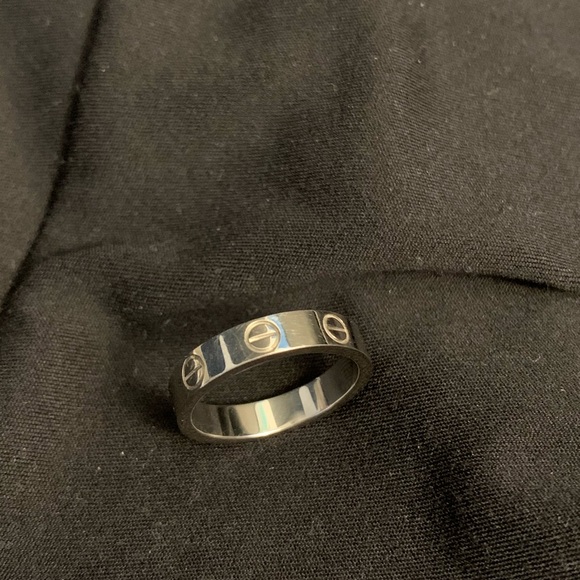White gold Cartier Love band ring size 4